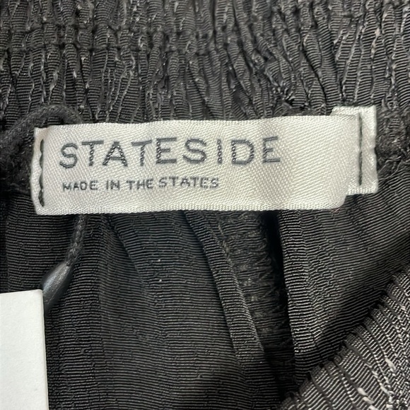 NWT Stateside Black Satin Jacquard Front Slit Trousers with Pockets S - Picture 13 of 16